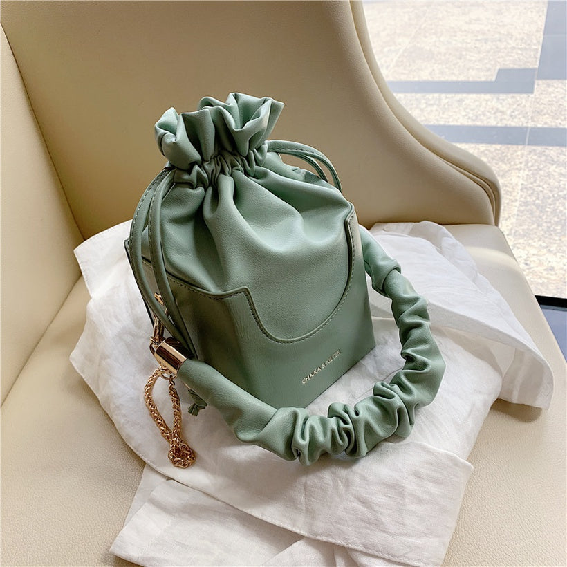 Purse Leather Handbags for Women Designer Bucket Purses Fashion Shoulder Bag - Green