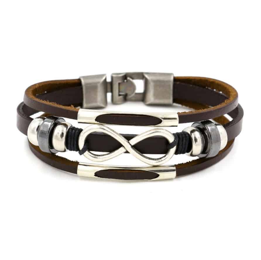 Bracelet Vintage infinity multi-layer leather